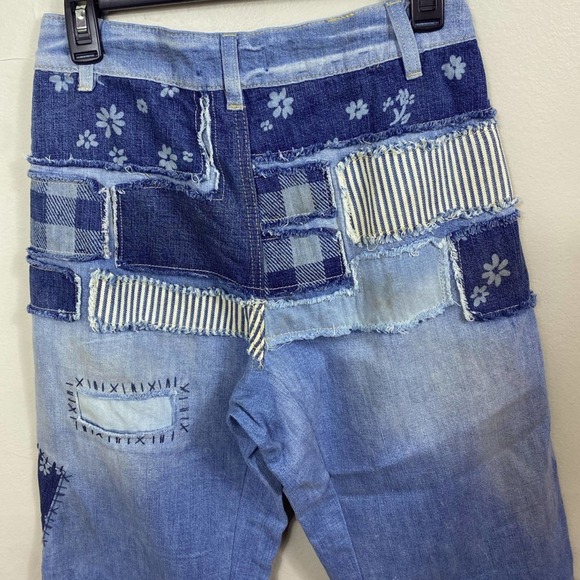 NEW Free People We the Free Azalea Daisy destroyed patchwork jeans. 29 - Picture 9 of 12